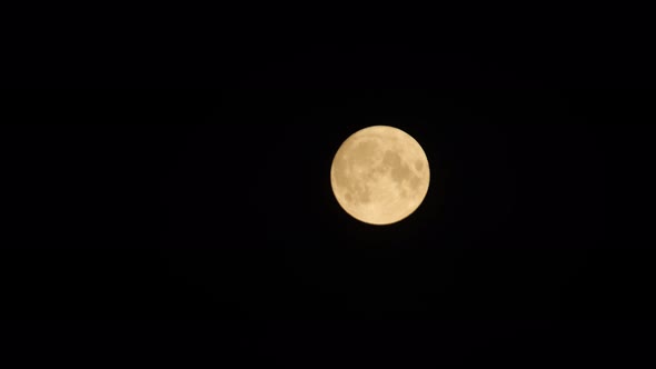 Full moon rising in night sky