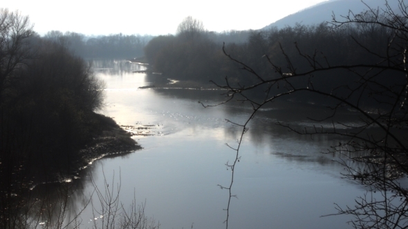 Autumn Landscape on a Big River 01