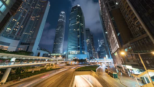 Hong Kong, China | The downtown traffic at night