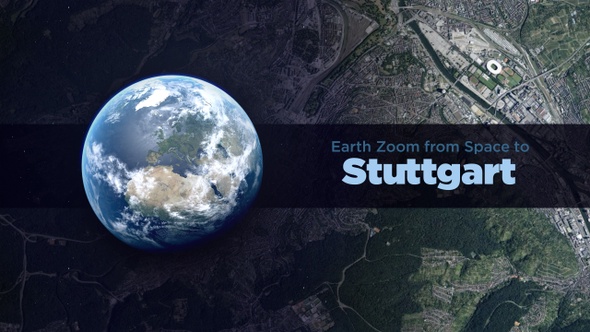 Stuttgart (Germany) Earth Zoom to the City from Space