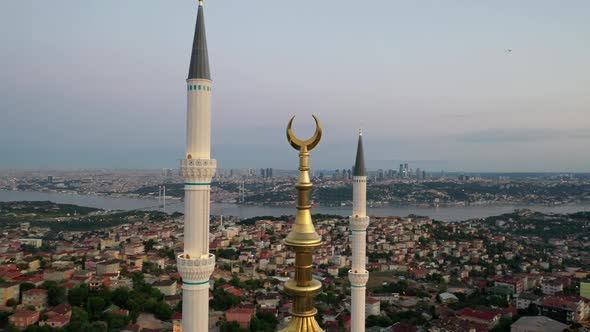 Camlıca Mosque Crescent Close-Up Video