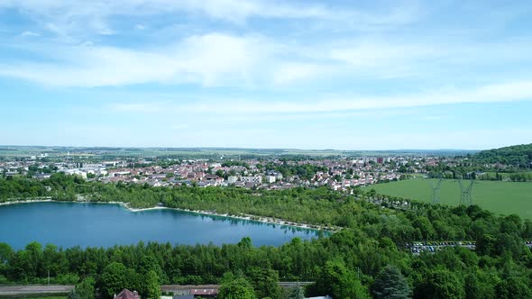 French Vexin Regional Natural Park seen from the sky alt