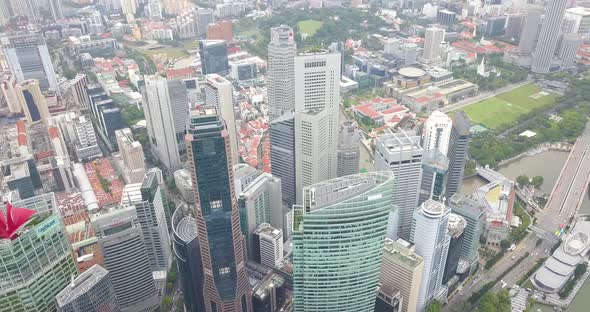 Aerial Footage of Singapore's Panorama From a Far Perspective