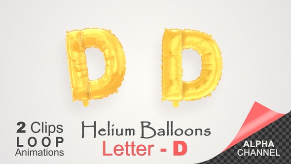 Helium Gold Balloons With Letter – D