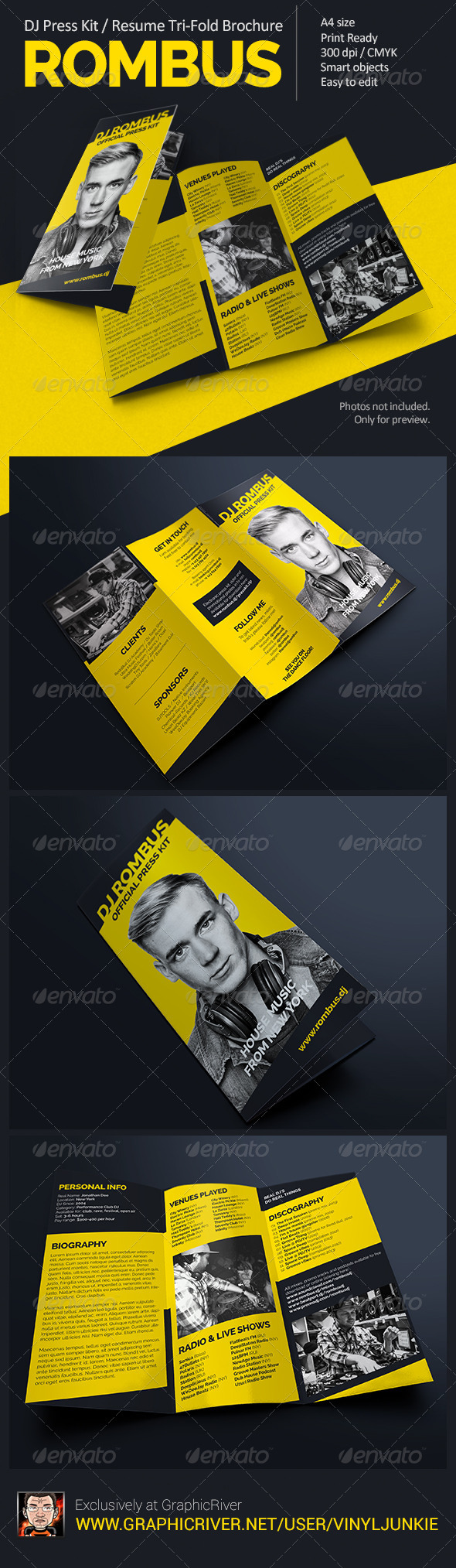 Rombus - DJ Press Kit Tri-Fold Brochure