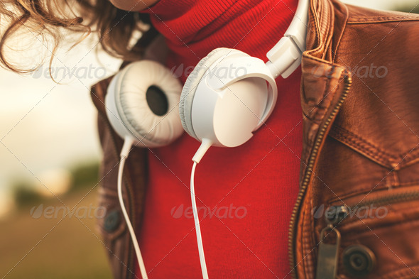 listening music - Stock Photo - Images