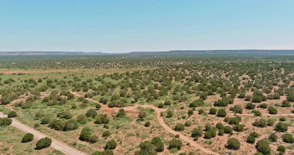 Panoramic View of Sparse Desert Like Landscape in New Mexico USA alt