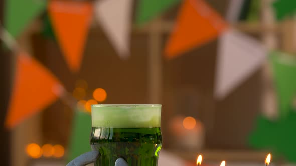 Glass of Beer, Cupcakes, Horseshoe and Gold Coins  alt