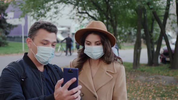 Couple in Protective Masks