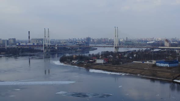 St. Petersburg in spring panorama time lapse