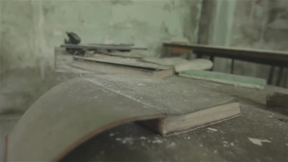 abandoned school class in Chernobyl