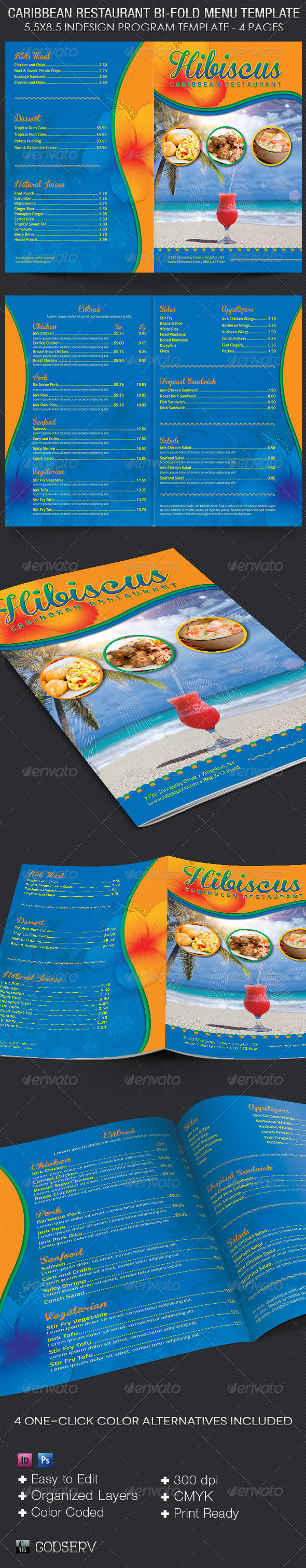 Caribbean Restaurant Menu Template