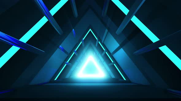 VJ LOOPS 2022- Triangle Sci fi Tunnel, Fast Moving Tunnel,  VJ Motion Background 4K Abstract Tunnel alt