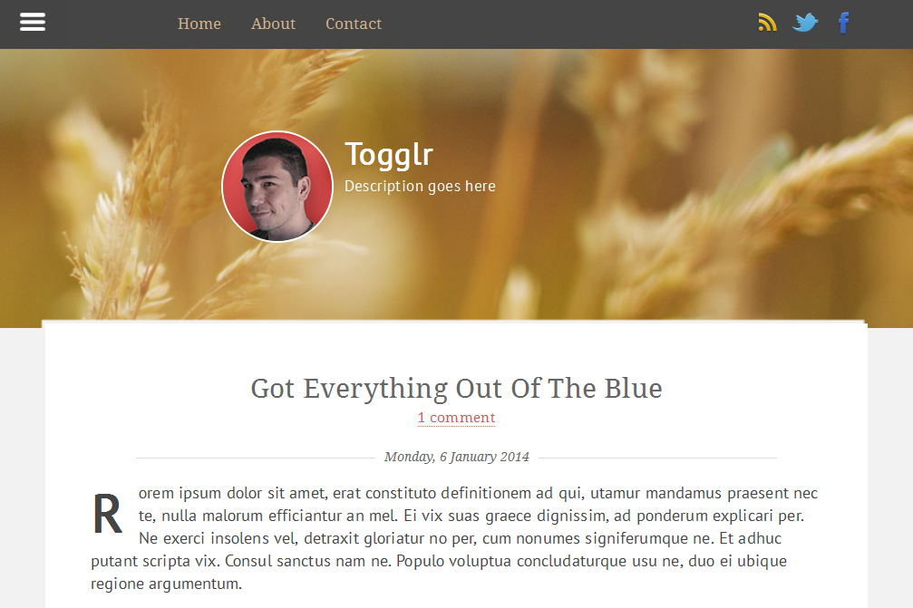 Togglr - Clean Blogger Template