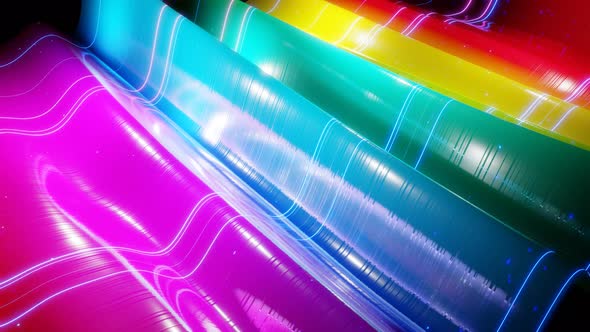 Abstract 3D Surface with Beautiful Waves Luminous Sparkles and Bright Color Gradient Colors of alt