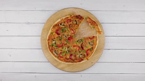 Top View of Baking Vegetables Pizza