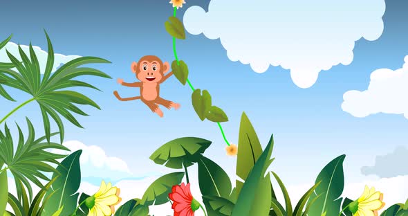 Funny apes in Jungle