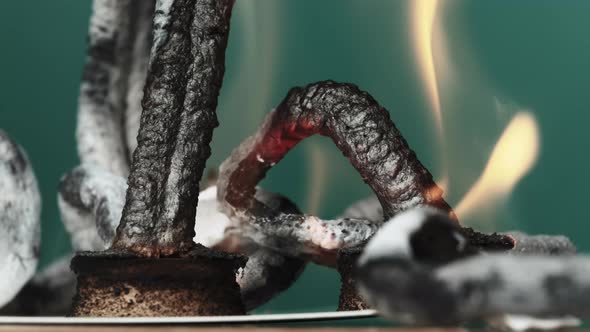 Pharaoh Snake Chemical Experiment of Heating Calcium Gluconate on Dry Alcohol alt