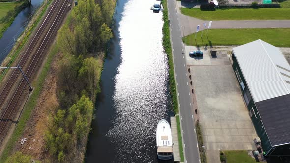 Aerial View of the Canal in Holland