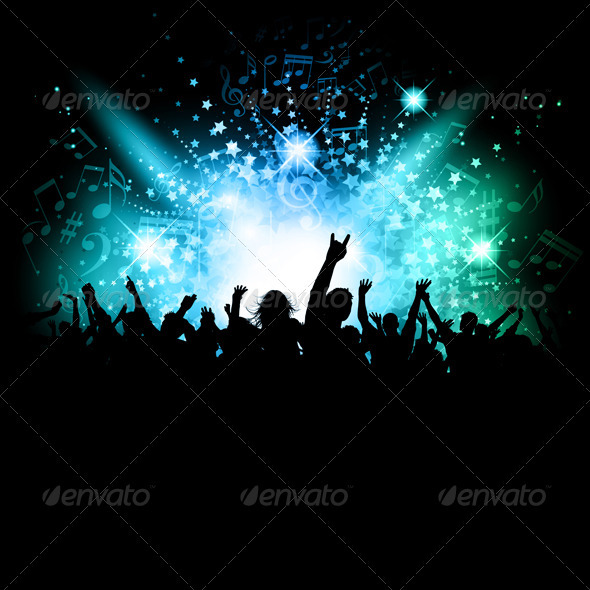 Disco crowd background - People Characters