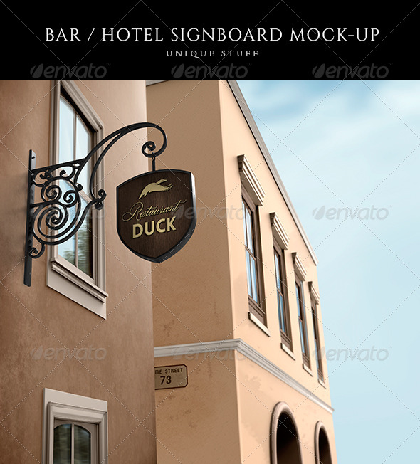 Download Wine Bar Restaurant Signboard Mock Up By Vatesdesign Graphicriver Yellowimages Mockups