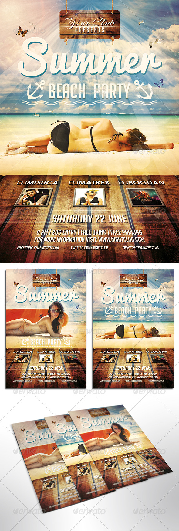 Summer Beach Party Flyer - Clubs & Parties Events