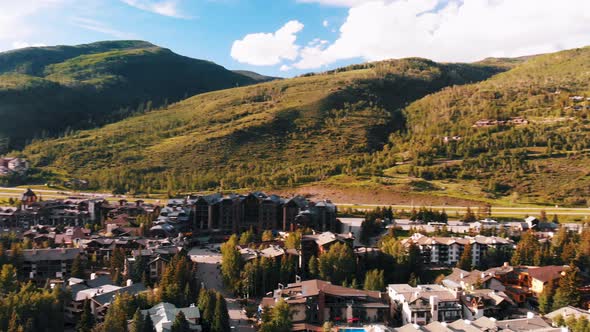 Beautiful Aerial View of Vail From Drone in Summer Season USA alt