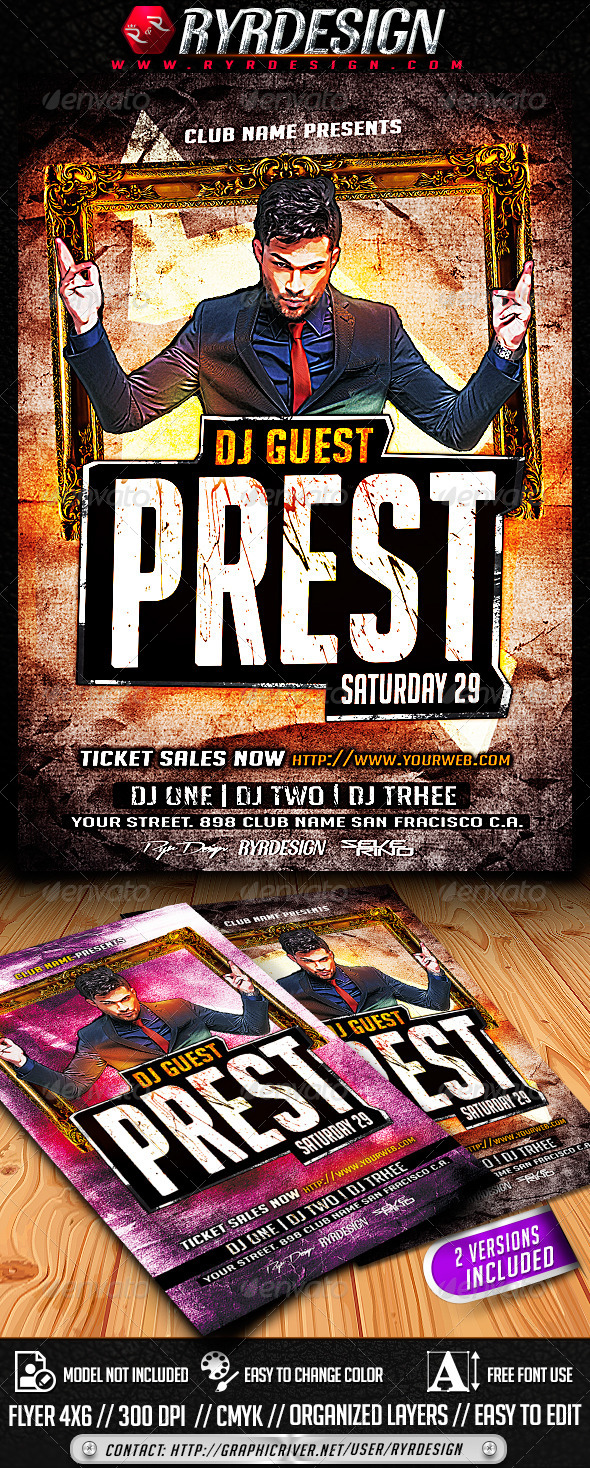 Electro House Music Flyer Template - Print Templates