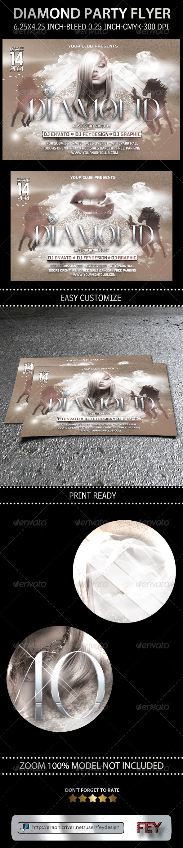 Diamond Party Flyer - Flyers Print Templates