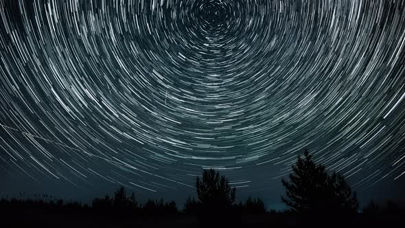 Star Trails In The Night Sky, Stock Footage 