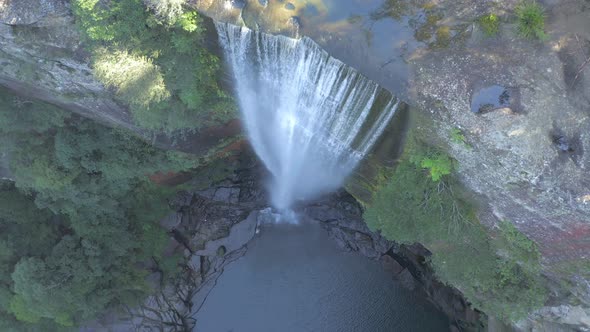 Belmore Falls Top Down View Of Water Cascading Off The Edge 