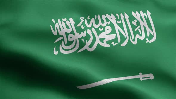 Saudi Arabia Flag Seamless Closeup Waving Animation alt