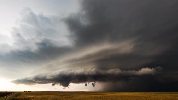 A Large Supercell Thunderstorm Spirals Across alt