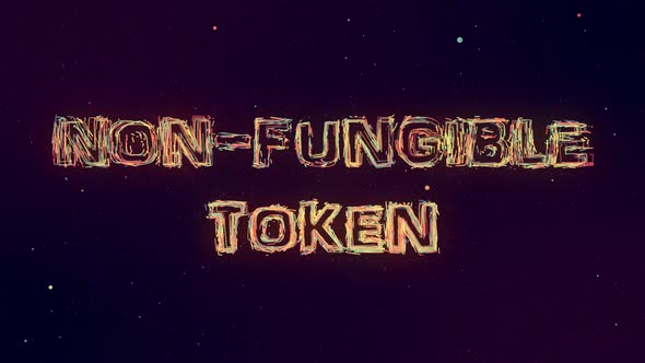 Non-fungible Token Text with Particles