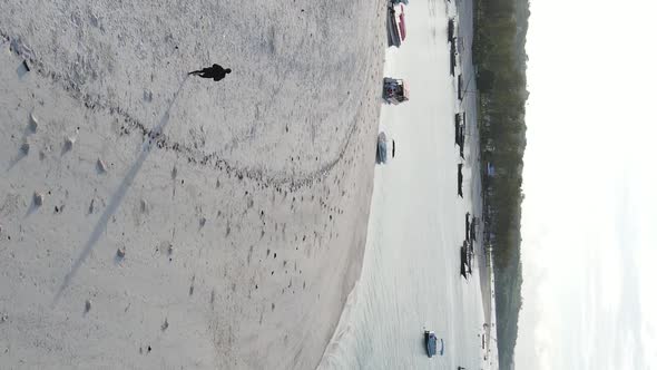 Vertical Video of the Coast of Zanzibar Island Tanzania Slow Motion alt