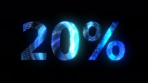 20% sale animated with glowing particle