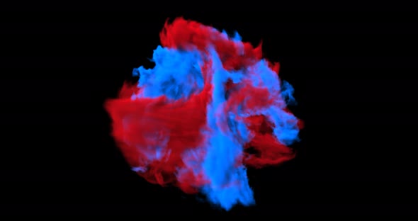 Isolated abstract smoke with turbulent motion loop with alpha