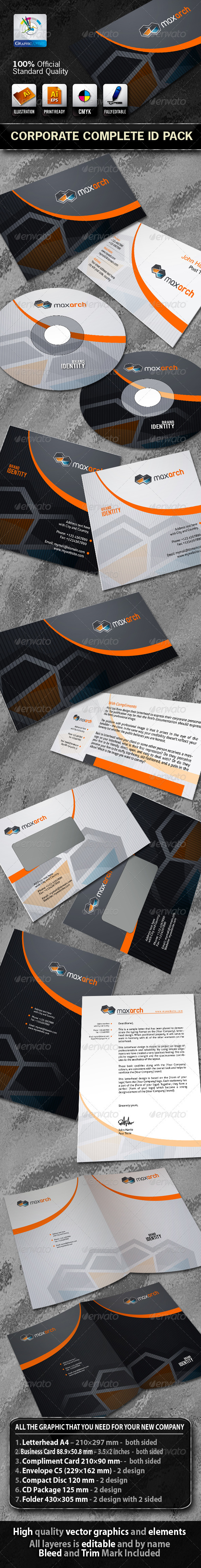 MaxArch Business Corporate ID Pack With Logo - Stationery Print Templates