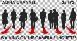 Walking silhouettes (at the camera or from the camera)