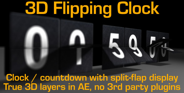Flipping Clock Counter With Split Flap Numbers By Cinnamonvisualfx Split Flap After Effects Template