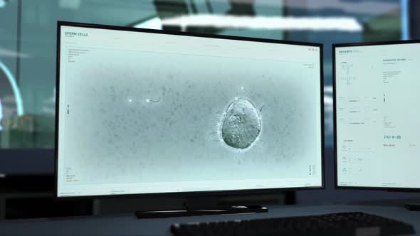 Patients Sperm Cells Analysis In Medical Diagnostic Software Interface alt