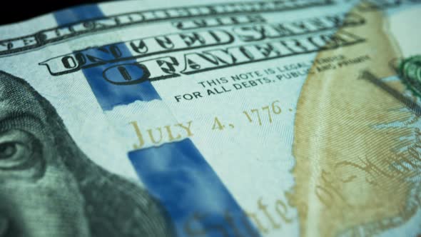 Cash Money Background. New One Hundred Dollar Banknote on Black Background alt