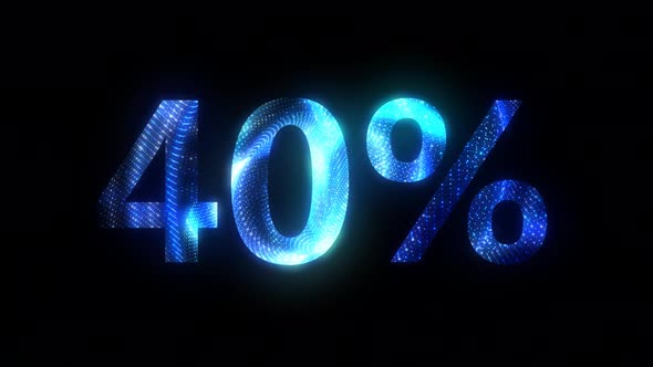 40% sale animated with glowing particle