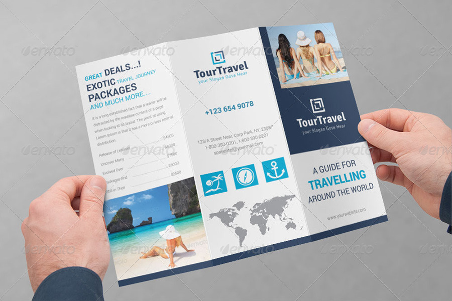 Travel / Tourism Tri-Fold Brochure Bundle | v1, Print Templates ...