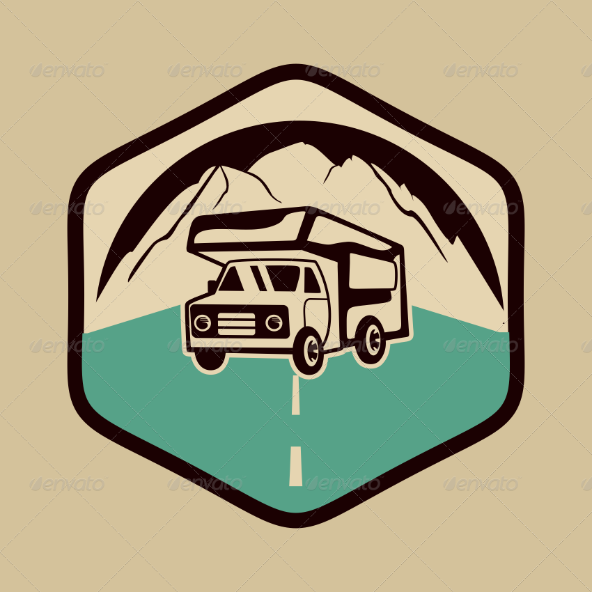 7 Vintage RV Camper Badges, Vectors | GraphicRiver