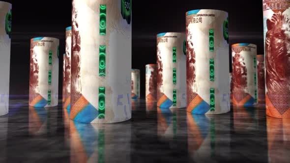 Hong Kong Dollar money banknotes rolls seamless loop alt