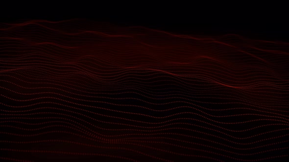 Red color wavy line animation. abstract particles wave animation. 22