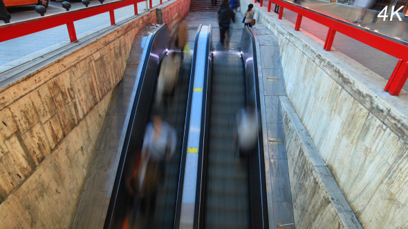 Commuters Enter Subway