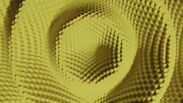 Abstract yellow hexagon with offset effect