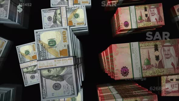 US Dollar and Saudi Arabia Riyal money exchange loop alt